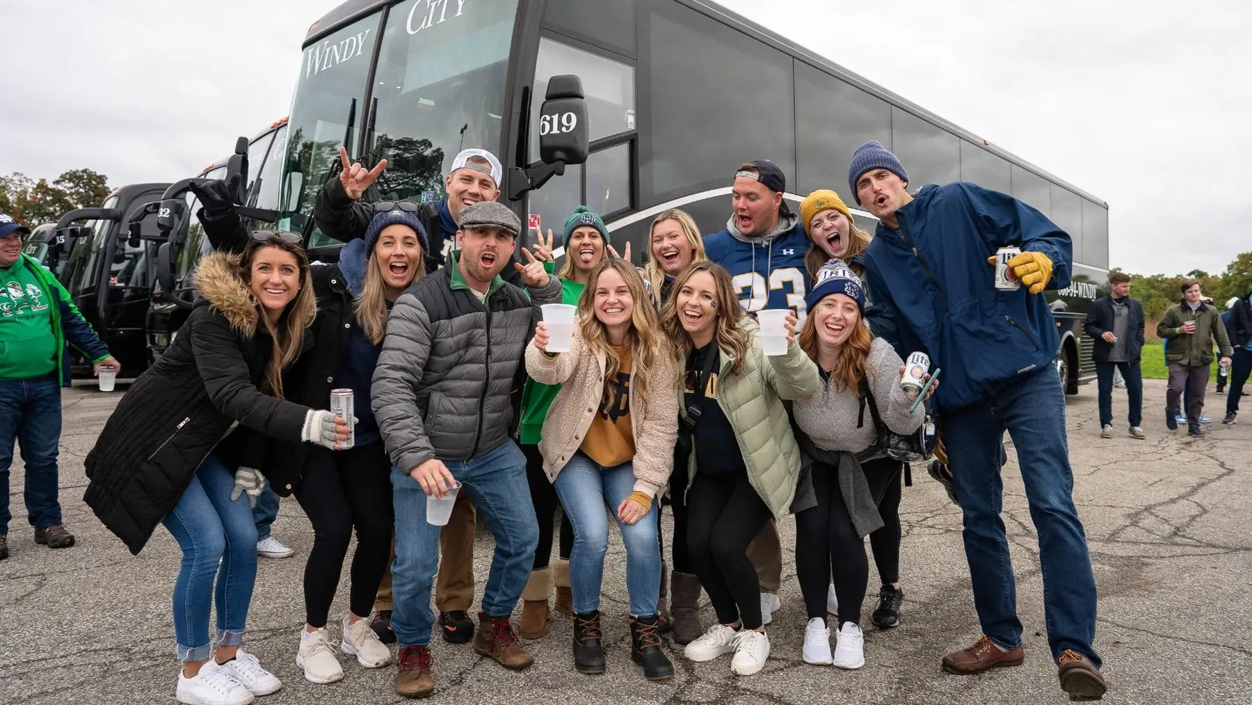 A Gameday Your Way group ready for a Notre Dame game day